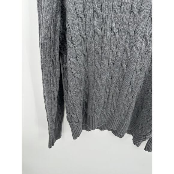 Old Navy Sweater Men XL Gray Fisherman Knit Crewneck Y2K 90s Vintage Pullover - Picture 3 of 7